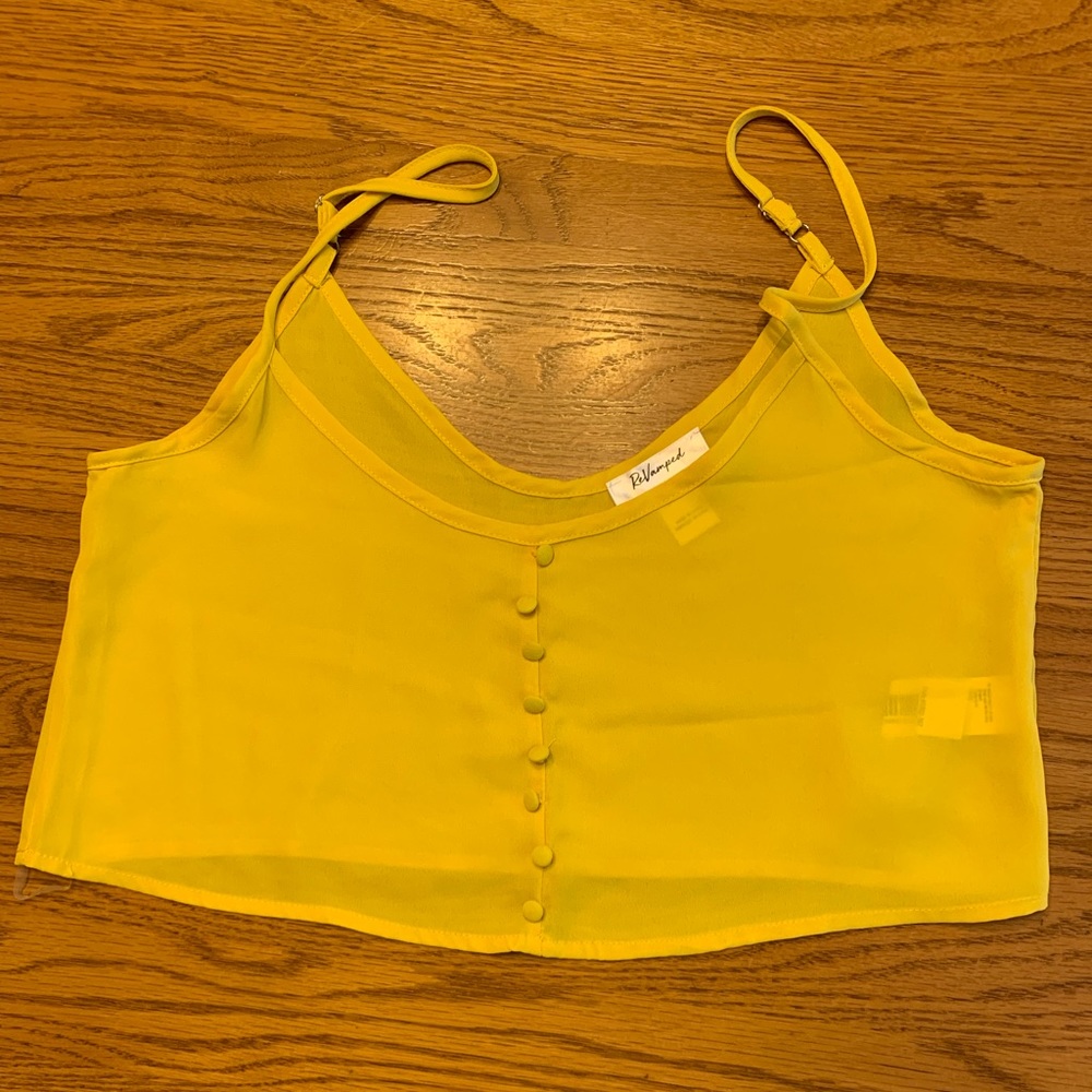Yellow sheer crop top